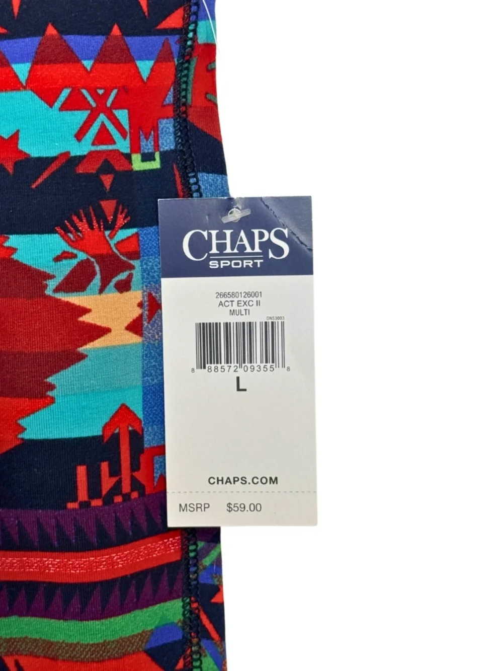 NWT Chaps Sport Aztec Print Leggings Southwestern L